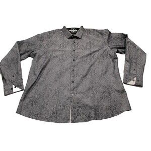 Barabas Signature Long Sleeve Button Up Shirt Mens Sz XXL Black Print Circles